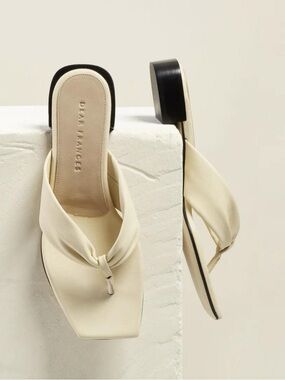 Dear Frances Wrap Sandals in Ivory/Cream